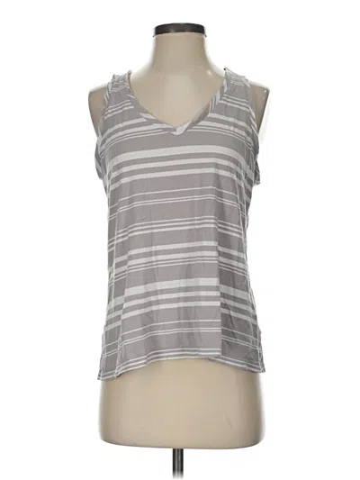 Pre-owned Garnet Hill Sleeveless Top Gray Scoop Neck Tops