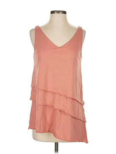 Pre-owned Garnet Hill Sleeveless Top Orange Scoop Neck Tops