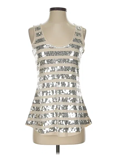 Pre-owned Garnet Hill Sleeveless Top Silver Scoop Neck Tops