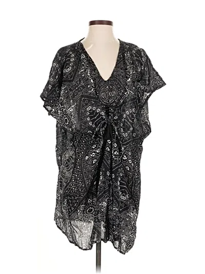Pre-owned Garnet Hill Swimsuit Cover Up In Black