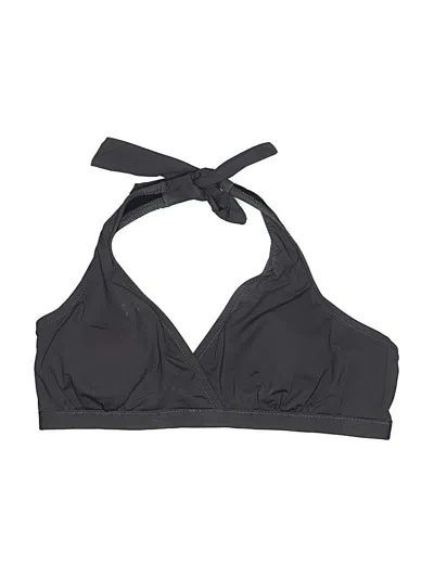 Pre-owned Garnet Hill Swimsuit Top Black Solid Pattern Swimwear