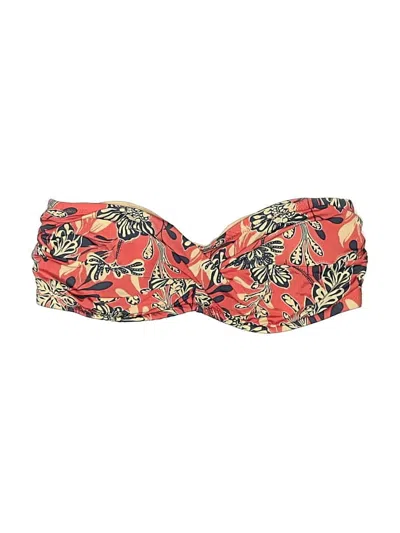 Pre-owned Garnet Hill Swimsuit Top Red Print Pattern Swimwear