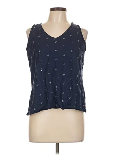 Pre-owned Garnet Hill Tank Top Blue Halter Neckline Tops