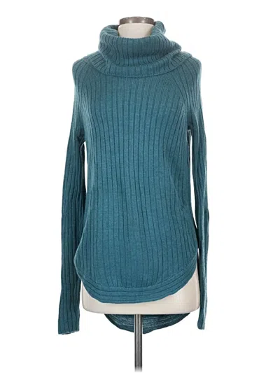 Pre-owned Garnet Hill Turtleneck Sweater In Blue