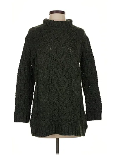 Pre-owned Garnet Hill Turtleneck Sweater In Green