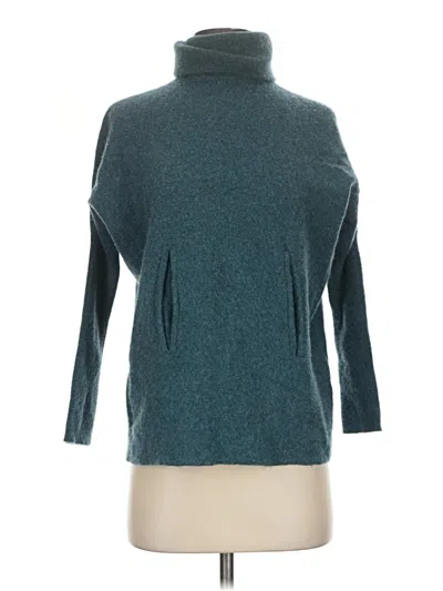 Pre-owned Garnet Hill Turtleneck Sweater In Teal