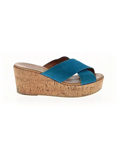 Pre-owned Garnet Hill Wedges In Blue
