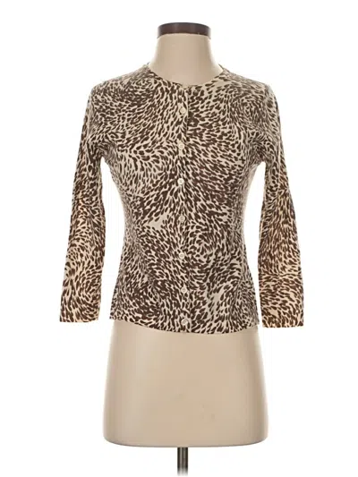 Pre-owned Garnet Hill Wool Cardigan Sweater In Brown