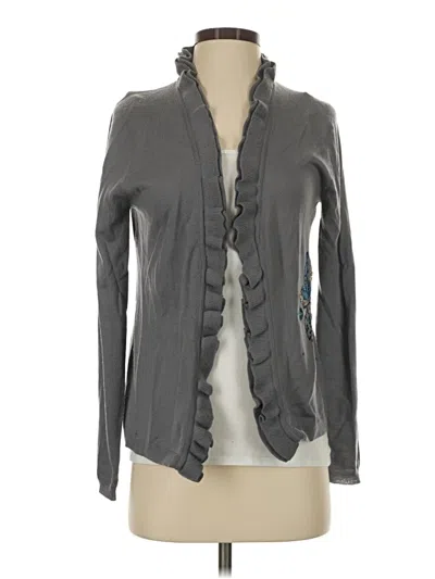 Pre-owned Garnet Hill Wool Cardigan Sweater In Gray