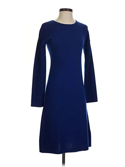 Pre-owned Garnet Hill Wool Dress In Blue