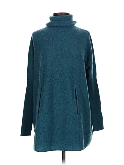 Pre-owned Garnet Hill Wool Pullover Sweater In Blue