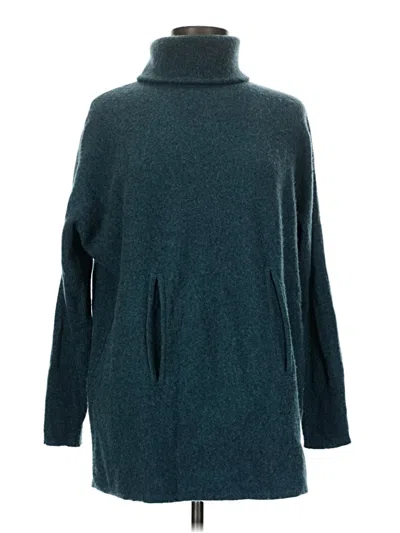 Pre-owned Garnet Hill Wool Pullover Sweater In Blue