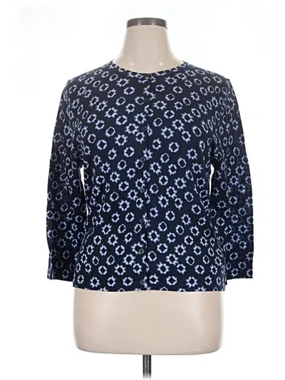 Pre-owned Garnet Hill Wool Pullover Sweater In Blue