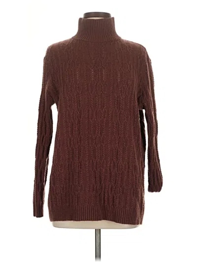 Pre-owned Garnet Hill Wool Pullover Sweater In Brown