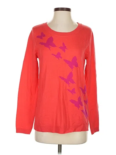 Pre-owned Garnet Hill Wool Pullover Sweater In Orange