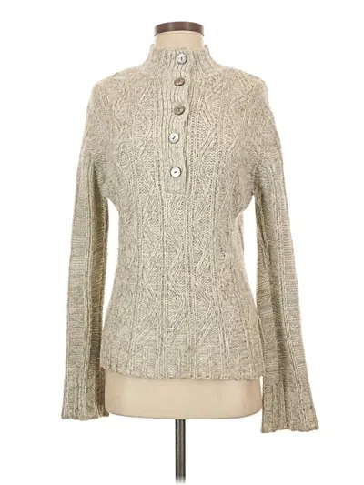 Pre-owned Garnet Hill Wool Pullover Sweater In Tan
