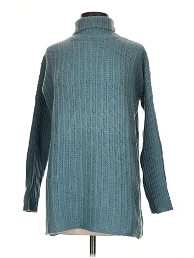Pre-owned Garnet Hill Wool Pullover Sweater In Teal