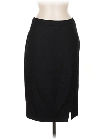 Pre-owned Garnet Hill Wool Skirt In Black