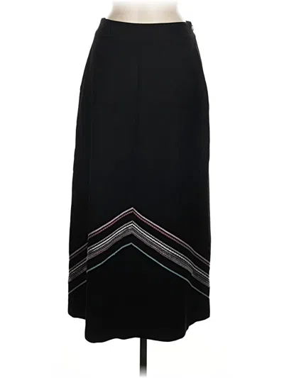 Pre-owned Garnet Hill Wool Skirt In Black