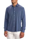 Garnet Men's Knit Button Up Shirt In Navy