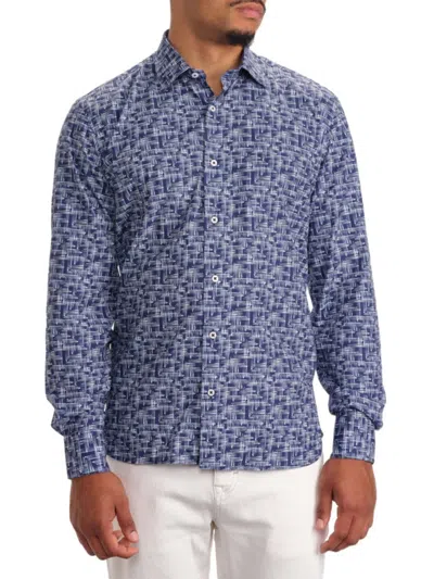 Garnet Men's Print Shirt In Navy