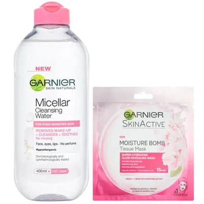 Garnier Micellar Water Sensitive Skin And Hydrating Moisture Bomb Face Sheet Mask Kit Exclusive (worth £8.98