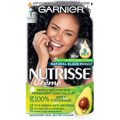 Garnier Nutrisse Permanent Hair Dye (various Shades) - 1 Black In White