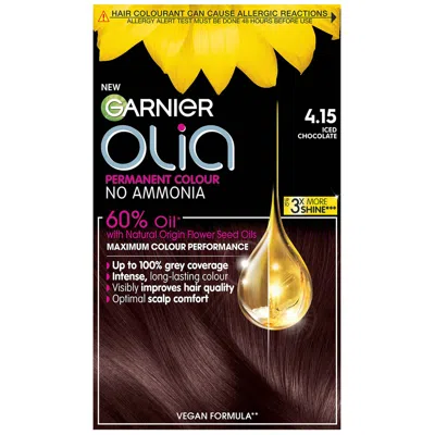 Garnier Olia Permanent Hair Dye (various Shades) - 4.15 Iced Chocolate Brown In White