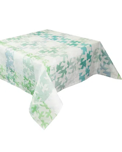 Garnier Thiebaut Mille Hirondelles 61x102in Tablecloth In Green