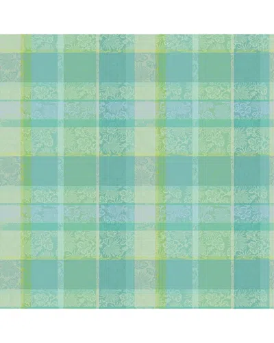 Garnier Thiebaut Mille Venusta Aqua Round French Tablecloth In Green