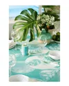 Garnier Thiebaut Mille Verdoyant Turquoise 71in X 71in Tablecloth In Turquoise