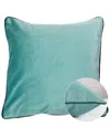 Garnier Thiebaut Velours Bleu-canard Cushion Cover In Blue