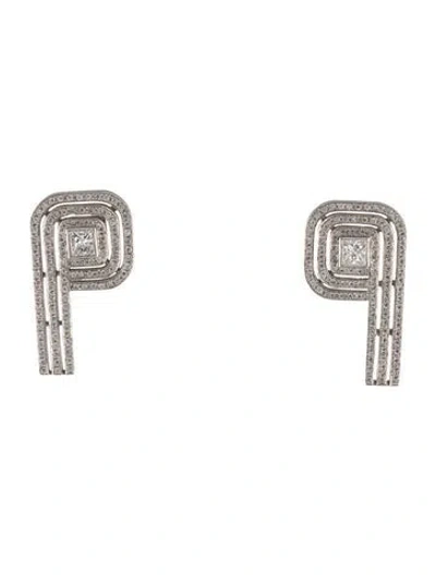 Pre-owned Garrard 18k 2.40ctw Diamond Earrings In Multi