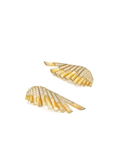 Garrard 18-karat Gold, Diamond And Mother-of-pearl Earrings