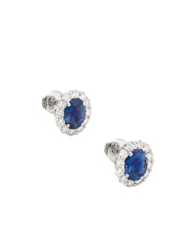 Garrard 1735 Platinum, Sapphire And Diamond Earrings In Gold