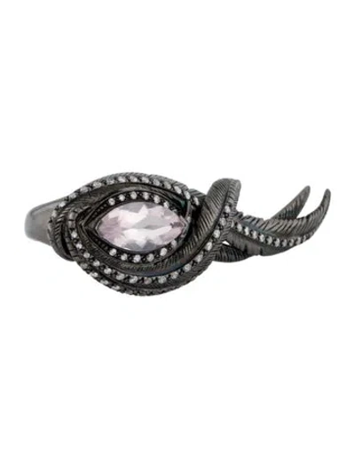 Pre-owned Garrard Rose Quartz & Diamond Cocktail Ring In Multi