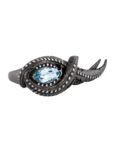 Pre-owned Garrard Topaz & Diamond Cocktail Ring In Multi