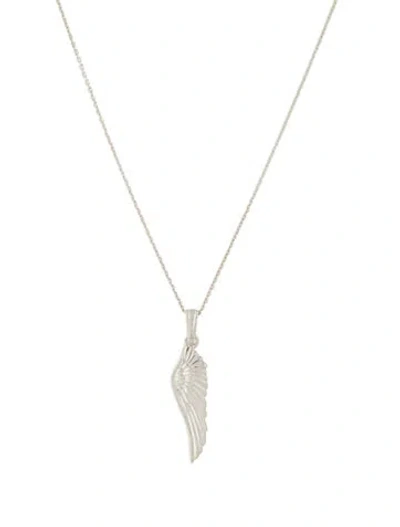 Pre-owned Garrard Wings Reflection Pendant Necklace, 18.25" In Multi