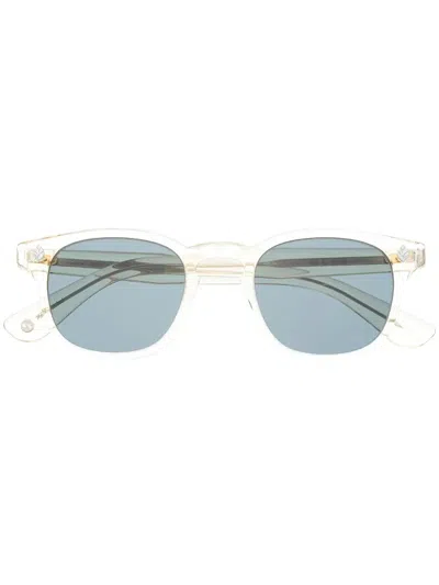 Garrett Leight Ace Crystal Clear Acetate Sunglasses In White