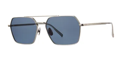 Garrett Leight Alta Sun Bbsv/sfnep Men's Sunglasses Silver Size 57