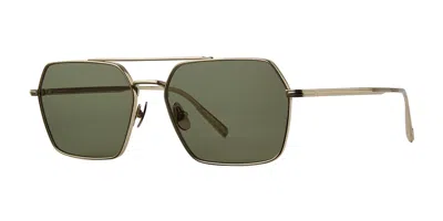 Garrett Leight Alta Sun Rag/sfgrn Men's Sunglasses Gold Size 57