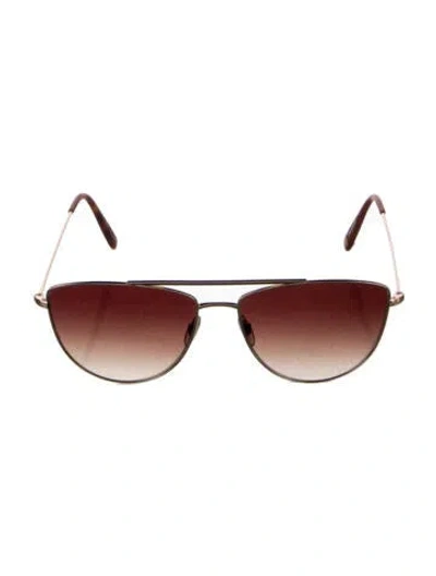 Pre-owned Garrett Leight Aviator Gradient Sunglasses In Gold