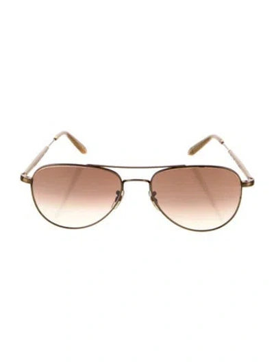 Pre-owned Garrett Leight Aviator Gradient Sunglasses In Gold