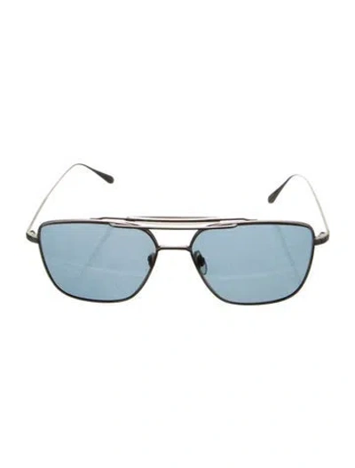 Pre-owned Garrett Leight Aviator Tinted Sunglasses In Black