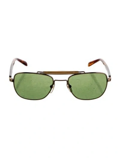 Pre-owned Garrett Leight Aviator Tinted Sunglasses In Brown