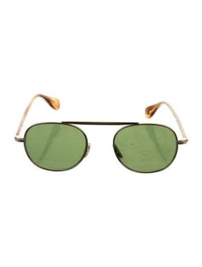 Pre-owned Garrett Leight Aviator Tinted Sunglasses In Transparent