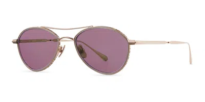 Garrett Leight Bennett S B12kg/selv Men's Sunglasses Gold Size 53