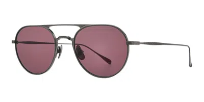 Garrett Leight Benny J Sun Ob/sfpv Men's Sunglasses Gunmetal Size 51 In Black