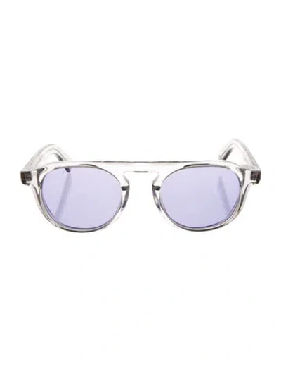 Pre-owned Garrett Leight Bentley Round Sunglasses In Transparent