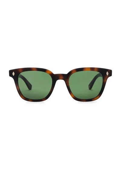 Garrett Leight Broadway Sun Sunglasses In Brown & Pure Green